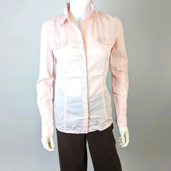 Tommy Hilfiger Pale Pink Button Front Shirt XS - Picture 1 of 6